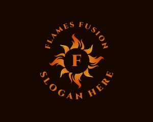 Flaming Fire Heat logo design