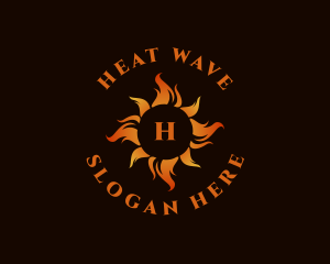 Heat - Flaming Fire Heat logo design