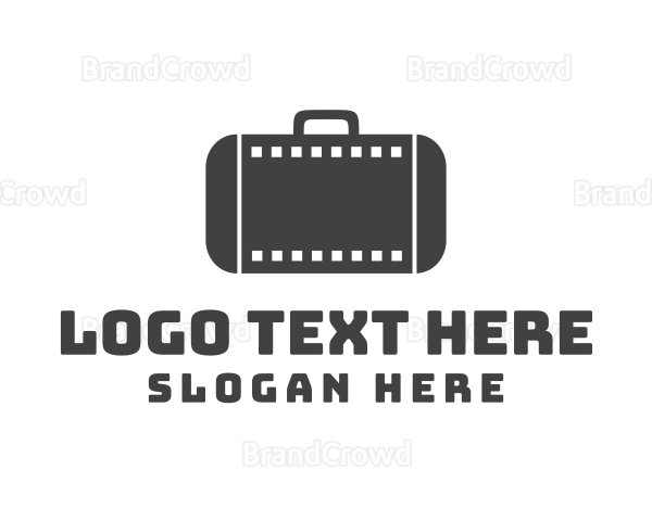 Movie Filmstrip Suitcase Logo