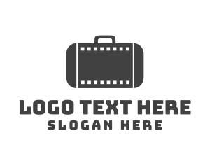 Suitcase - Movie Filmstrip Suitcase logo design