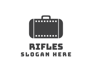 Movie Filmstrip Suitcase Logo