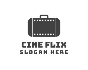 Movie - Movie Filmstrip Suitcase logo design