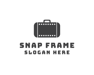 Filmstrip Suitcase Luggage logo design