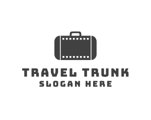 Suitcase - Movie Filmstrip Suitcase logo design