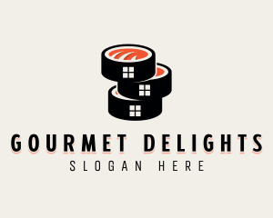 Sushi Cuisine Gourmet logo design