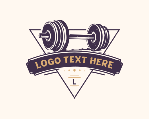 Fitness - Barbell Fitness Workout logo design