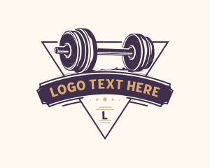 Workout - Barbell Fitness Workout logo design