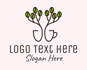 Coffee Farm - Coffee Bean Mug logo design