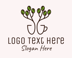 Coffee Shop - Coffee Bean Mug logo design