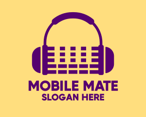 Portable - Purple Audio Mixing Headphones logo design