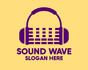 Audio - Purple Audio Mixing Headphones logo design