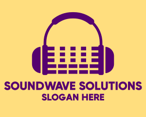 Audio - Purple Audio Mixing Headphones logo design