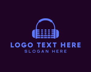Headphones - Purple Audio Mixing Headphones logo design