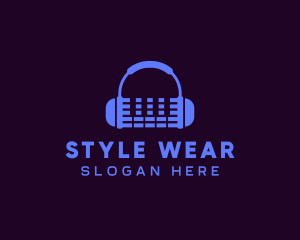 Purple Audio Mixing Headphones logo design