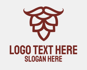 Beard - Brown Acorn Mustache logo design