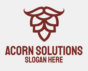 Acorn - Brown Acorn Mustache logo design