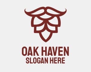 Oak - Brown Acorn Mustache logo design