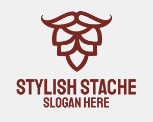 Brown Acorn Mustache logo design