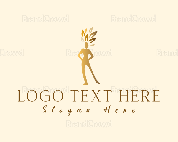 Gold Woman Tree Logo