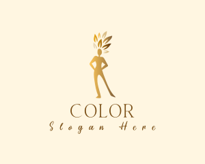 Gold Woman Tree Logo