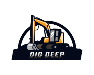 Excavator Construction Machinery logo design