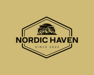 Nordic - Mountain Range Adventure logo design