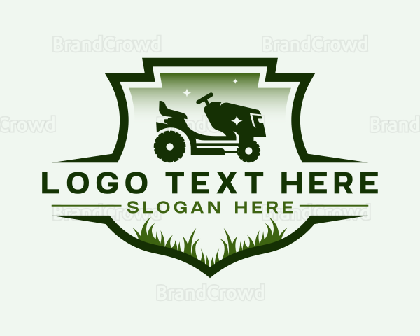 Lawn Mower Grass Cutting Logo