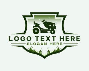 Crest - Lawn Mower Grass Cutting logo design