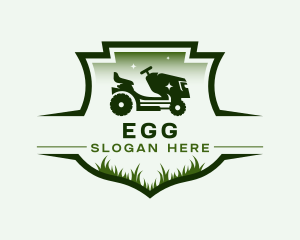 Lawn Mower Grass Cutting Logo