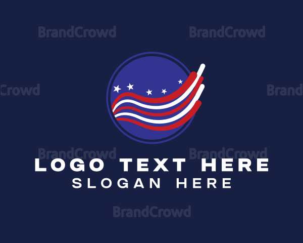 America Flag Wave Logo