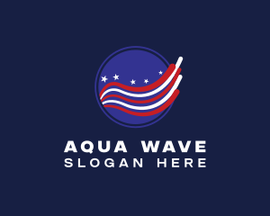 America Flag Wave logo design