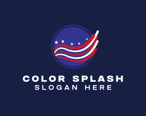 America Flag Wave logo design