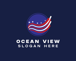 America Flag Wave logo design