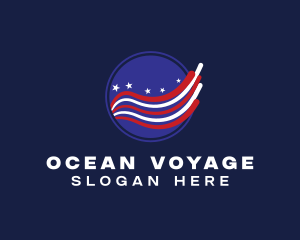 America Flag Wave logo design