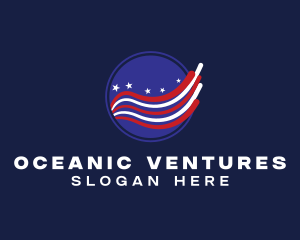 America Flag Wave logo design