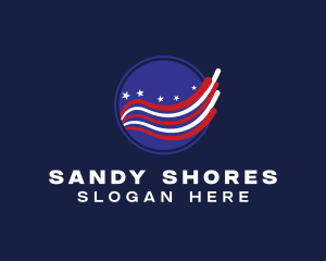 America Flag Wave logo design