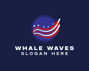 America Flag Wave logo design