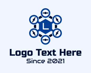 Drone - Hexagon Drone Letter logo design