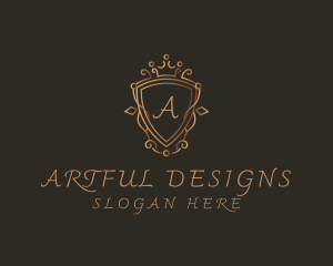 Ornament Crown Shield Luxury  logo design