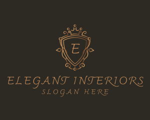 Ornament Crown Shield Luxury  logo design