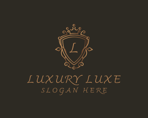 Ornament Crown Shield Luxury  logo design