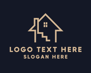 Accommodation - House Stairs Construction logo design