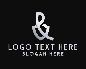 Typography - Gradient  Ampersand Shield logo design