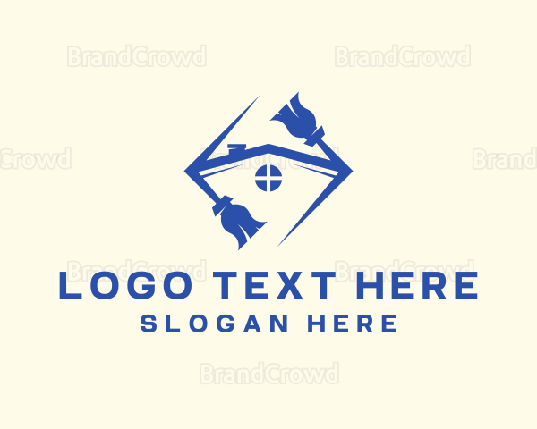 House Cleaning Broom Logo