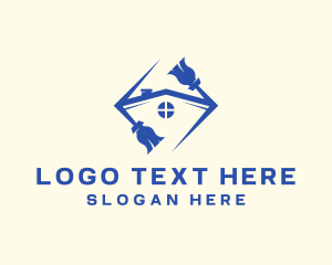 Broom - House Cleaning Broom logo design