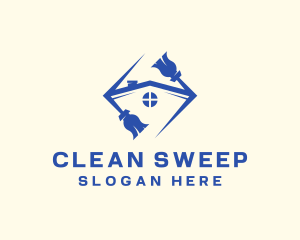 House Cleaning Broom logo design