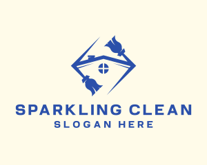 Cleaning - House Cleaning Broom logo design