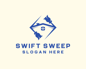 House Cleaning Broom logo design