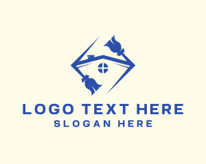 Sweeping - House Cleaning Broom logo design