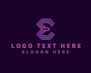 Programmer - Digital Cyber Technology Letter E logo design